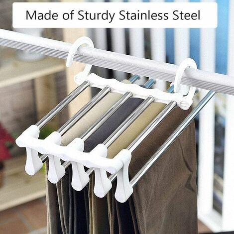 Pants Hangers Non Slip 3 Pack Space Saving Multi-Layer Swing Arm Hanger  Stainless Steel Hangers for Closet Storage Organizer for Pants Jeans  Trouser