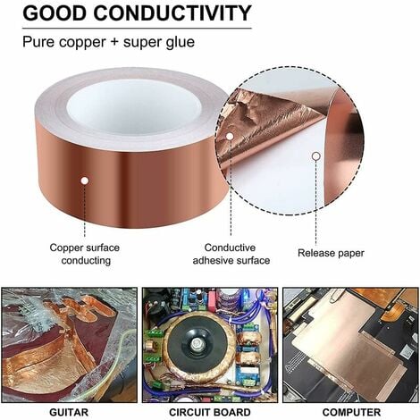 20 Meters/Roll Copper Foil Tape with Adhesive Shielding Tape Snail Tape  Stain Glass for Home