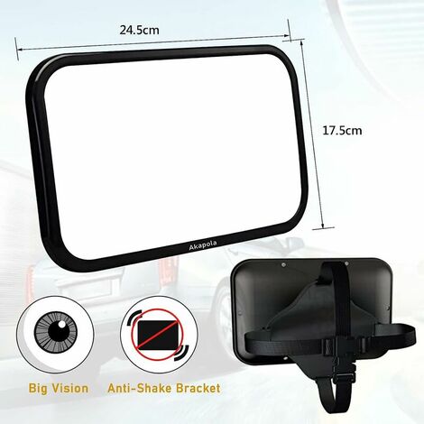 Large Vision baby car mirror, baby car mirror for rear seat safety