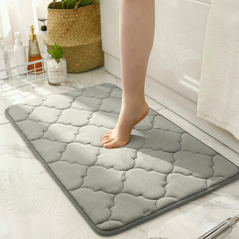 Memory Foam Bath Rugs Mat Bathroom Floor Mat,Non Slip Carpet Soft Thick  Strong Absorption Floor Mat for Bathroom Toilet Home Washable Carpet 