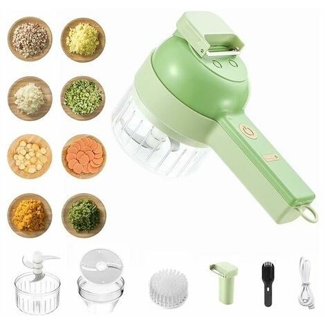 Vegetable Chopper 4 in 1 Handheld Electric Food Chopper Set Wireless  Vegetable Cutter Set with USB Powered for Garlic Chili