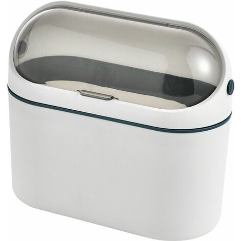 1pc Desktop Waste Containers Garbage Can Galvanized Trash Can with Lid  Desktop