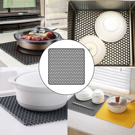 2PCS Kitchen Sink Protector Non-slip Silicone Sink Mat Cutlery