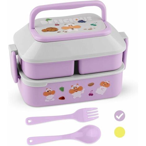 Cartoon Lunch Box For Girls School Kids Plastic Picnic Bento Box Microwave  Food Box With Compartment Storage Salad Containers