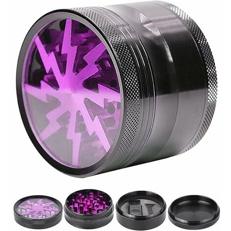 2.5 Clear Top Aluminium Herb Grinder Spice Grinder With Pollen Scraper