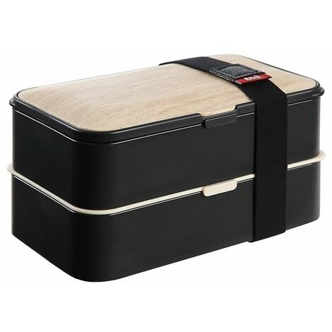 Lunch Box 2 Airtight Compartments with Free Cutlery Checkered Bento Box ...