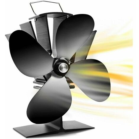4-Blade Heat-Powered Burner/Log/Chimney Wood Stove Fan 40°C/104°F Quick  Start Ultra Quiet Hot Air Circulation Efficiently saves fuel