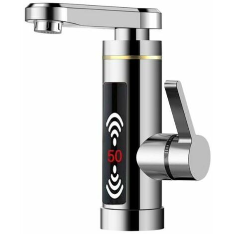 Instant hot water tap with digital display and differential protection  Silver