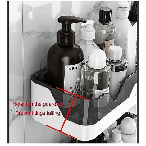 Wall Mounted Bathroom Shelf Plastic Rotating Corner Shower Rack