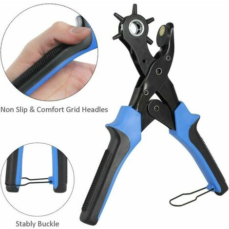 Leather Hole Punch Plier Punch With 6 Sizes Heavy Duty Revolving