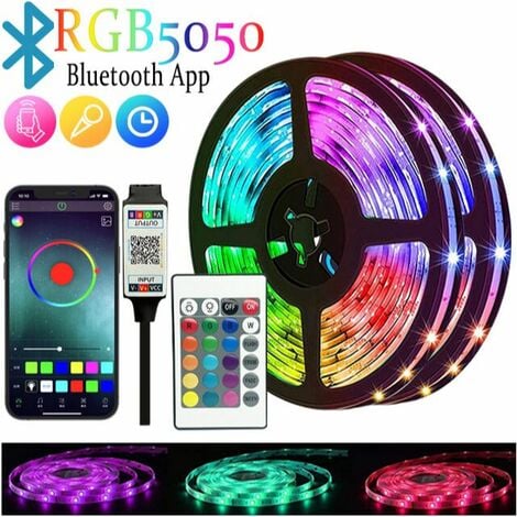 Led Strip Lights With Remote 15m, Color Changing Led Lights For Bedroom,  5050 Rgb Led String Lights With 44 Keys Remote, Music Sync Strip Lights For  H