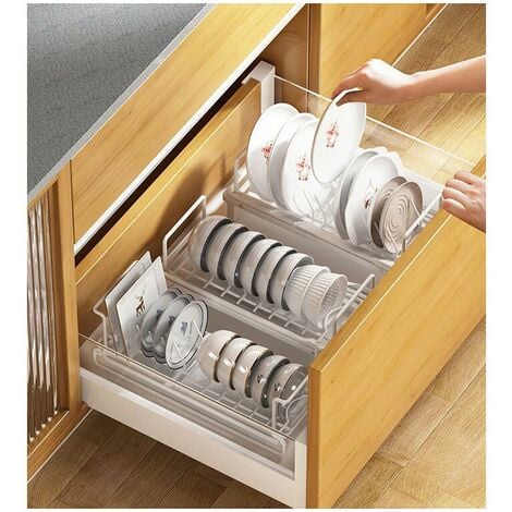 1pc Plastic Dish Rack, Modern Beige Double-layer Dish Drying Rack