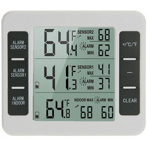 Indoor Outdoor Thermometer with Wireless Sensor Digital Temperature Monitor  Meter Max & Min Record Large LCD Display for Home Bedroom Office (1 Sensor)  