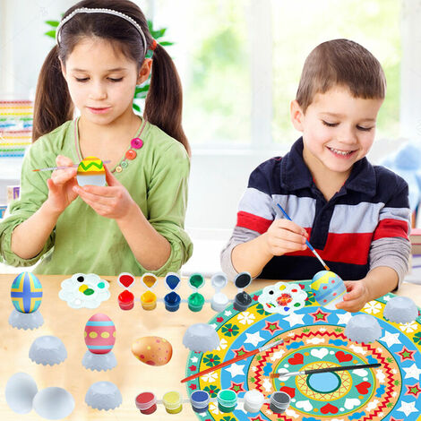 45pcs Dinosaur Egg Painting Kit with Egg Holder Easter Eggs for Kids  Coloring Play Mat Arts