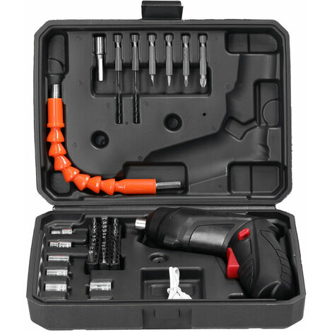 Stalwart 45-Piece Pivoting 3.6V Cordless Electric Screwdriver Kit with Case  