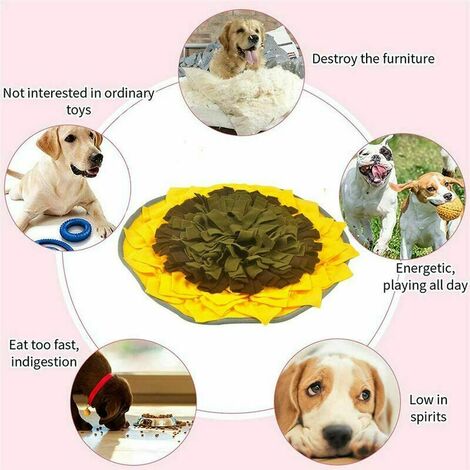 1pc 48*48cm Sunflower Pet Sniffing Mat, Game Pad, Slow Food