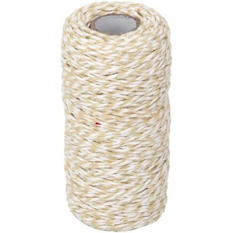 Pink and White Twine,100 M Durable Baker's Twine,Cotton Crafts  Twine,Packing Twine String for Gardening Applications