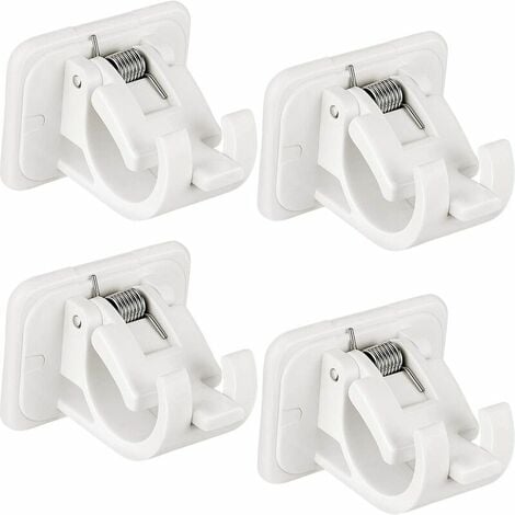 Pole Holder Wall Mount Adhesive  2/4pcs Shower Curtain Rod Mount