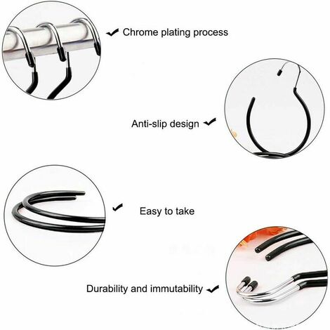 5pcs Black Scarf Ring Clip T-shirt Tie Clip Metal Round Buckle Clothing  Ring