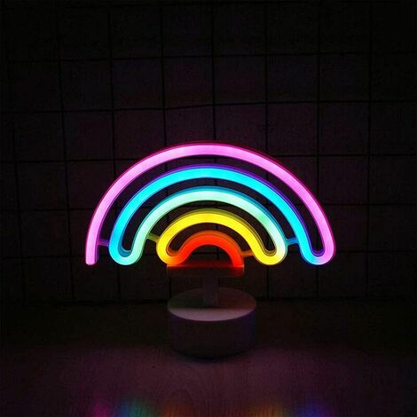 Multicolor LED Light Up Neon Light, with Base, Battery Operated, for Kids  Room, Living Room, Festival