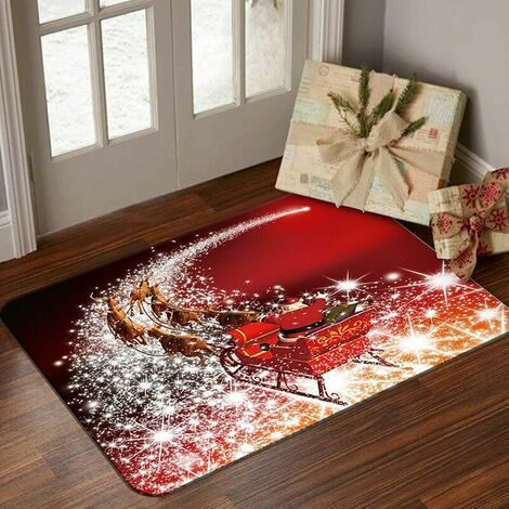 1 Piece Christmas Theme Floor Mats, Non-Slip Waterproof Kitchen