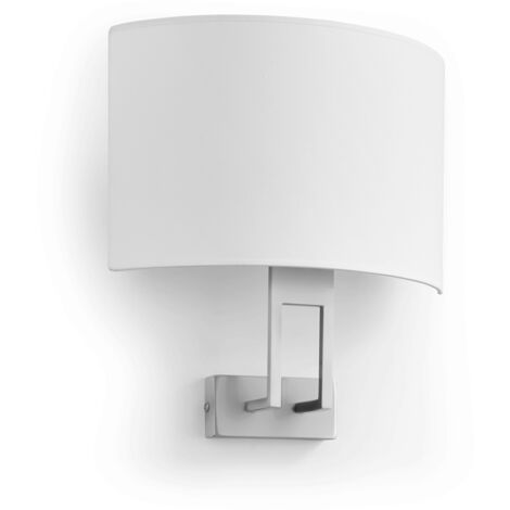 Aplique CLASSICAL E27-Ø45 40W Niquel satinado Algodón blanco (1/3)