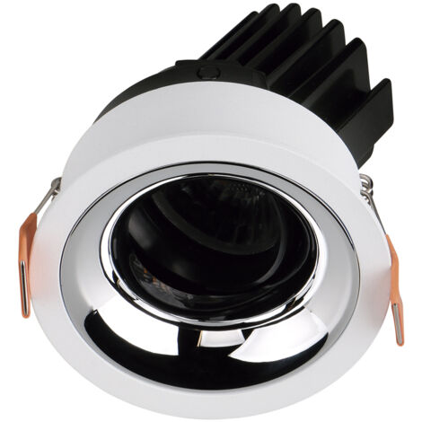 Empotrable techo tilt VIP1 Round Convex DALI LED COB 4.70W 719lm(494lm) CRI90 4000K 50º Blanco Cromo (1/4)