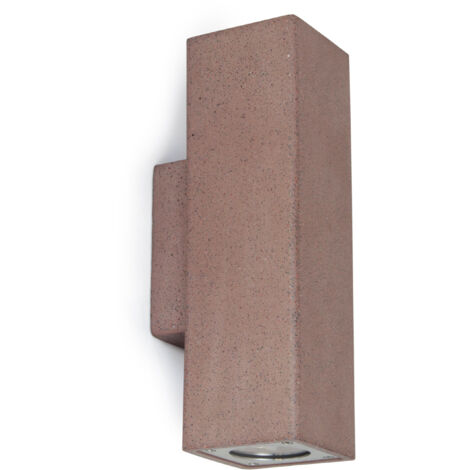 Aplique STONE Square IP65 GU10 2x12W up-down Concrete rojo (1/4)