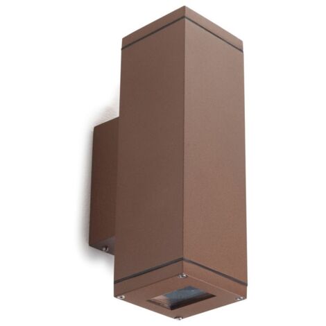 Superficie SETH Large Square IP65 GU10 2x50W up-down Marrón óxido