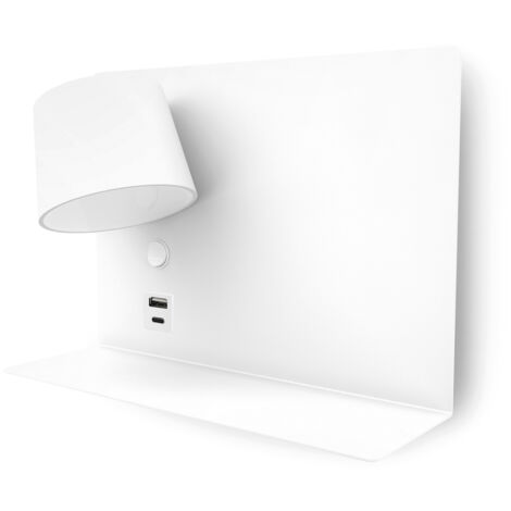 Aplique lector SERENE Right LED SMD 6W 732lm(434lm) CRI80 3000K USB A-USB C Blanco (1/4)