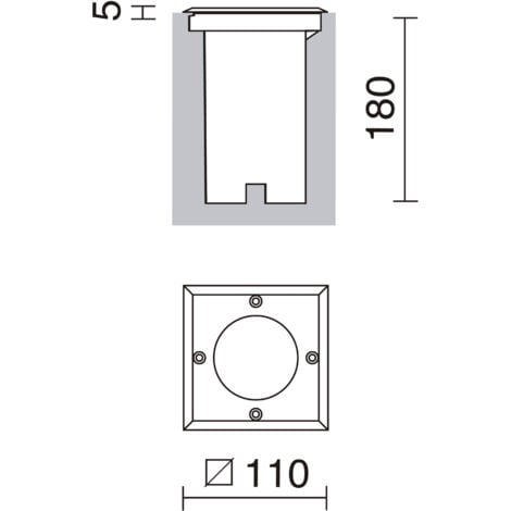 Empotrable suelo BORA Square IP67 GU10 Inox