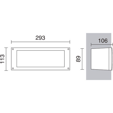 Empotrable pared DEVON Rectangle M IP66 GX53 LED T2 2x3.20W 405lm/410lm ...