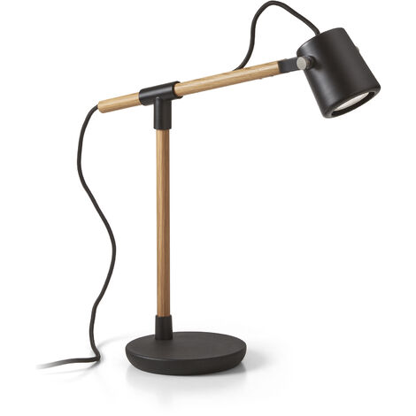 Sobremesa tilt BRANCH GU10 9W Negro Madera roble (1/4)