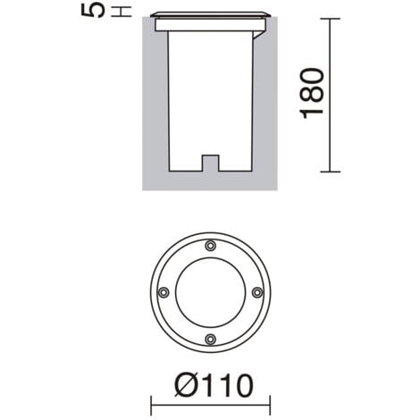 Empotrable suelo BORA Round IP67 GU10 Inox
