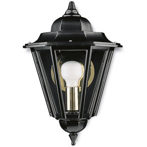 Aplique clásico ELITE 6 Apply medium M Transparent IP44 E27 42W Cristal transparente Negro (1/2)