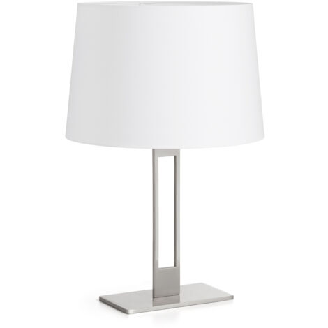Sobremesa CLASSICAL E27 60W Niquel satinado Algodón blanco (1/3)
