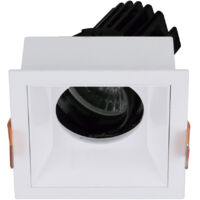 Empotrable techo tilt VIP2 Square Round Corte de fase L,C LED COB 10.10W 923lm(644lm) CRI97 2700K 50º Blanco Blanco