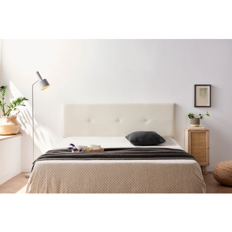 Moonia – Tête de lit tapissée simili cuir 130x50x5 cm – Structure en pin de Galice – Mousse haute résistance – Élément suspendu (1/3)