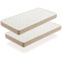 Moonia – Lot de 2 matelas enfant 90x140 – Rembourrage viscosoft – Fermeté DuoSystem H2-H3 – Anti-humidité et ventilation optimale