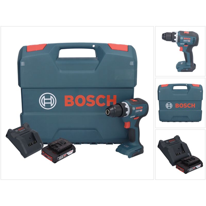 Bosch GSR 18V-55 Professional Akku Bohrschrauber 18 V 55 Nm Brushless + 1x Akku  2,0 Ah + Ladegerät + L-Case