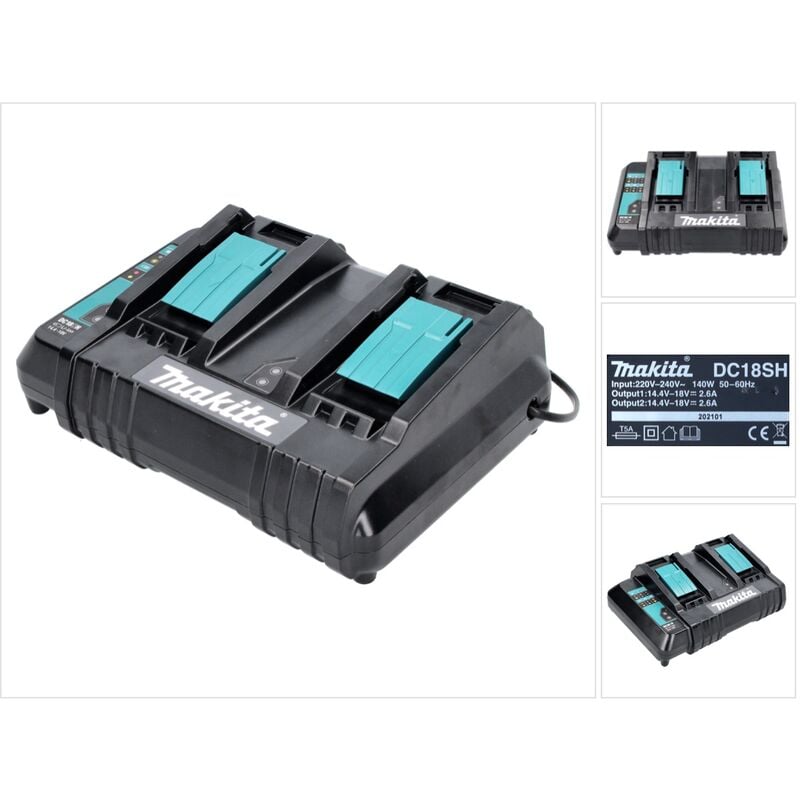 MAKITA 197624-2 Set of 2 batteries 18V 5.0Ah and quick charger - in case