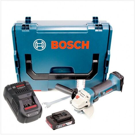 Bosch + 18-125 V-LI 1x L-Boxx 2,0Ah Ladegerät + Akku 125mm 18V + Akku GWS Winkelschleifer