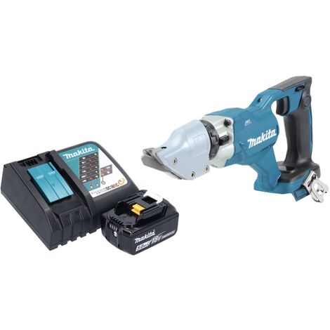 V Makita 1x Blechschere + Akku Brushless Ladegerät 200 RT1 2,0 DJS mm 5,0 18 Ah Akku +