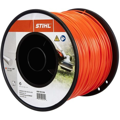 Stihl Trimmerfaden Mähfaden rund Ø 2,4 mm x 253 m Länge Orange ( 00009302246 ) zum Trimmen von Rasenkanten