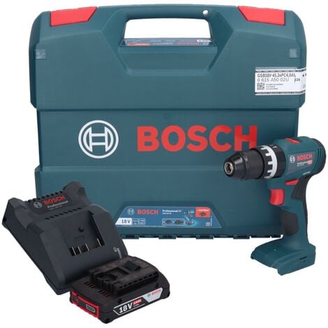 Bosch GSB 18V-45 Professional Brushless Akku + + 1x 2,0 Ah Nm V Akku + Schlagbohrschrauber Ladegerät 18 45 L-Case