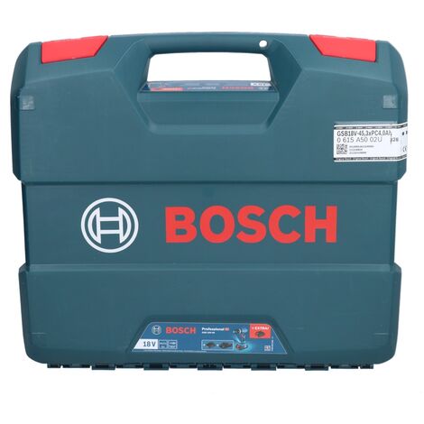 Bosch GSB Schlagbohrschrauber Akku 18V-45 + V Ladegerät Nm + Professional + 45 Akku 1x 18 2,0 L-Case Ah Brushless