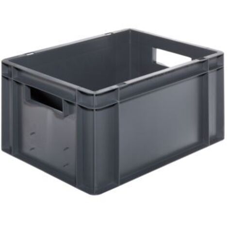 LA-KA-PE Transportstapelbehälter L400xB300xH210mm grau PP Seitenwände geschl.LA-KA-PE