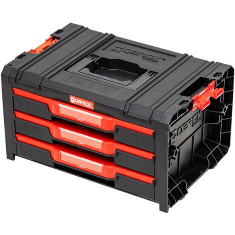 Qbrick System PRO Drawer 3 Toolbox 2.0 Expert stapelbar 450 x 310 x 244 mm 3x 4,5 l IP54 mit drei Schubläden 21 Inlays