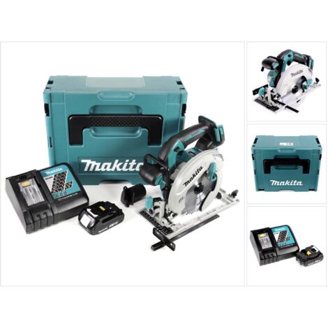 Makita DHS 680 RA1J Akku Handkreissäge 18 V 165 mm Brushless + 1x Akku 2,0 Ah + Ladegerät + Makpac (1/5)