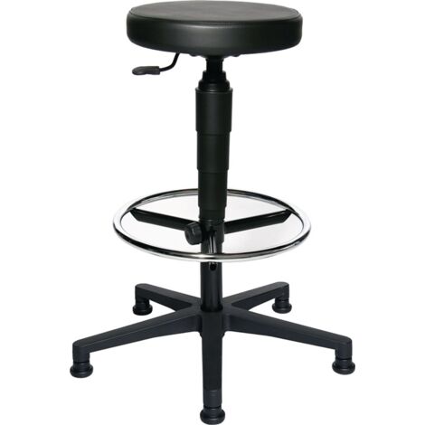 Drehhocker m.Gleiter Kunstlederpolster schwarz Sitz-H.580-840mm TOPSTAR (1/3)